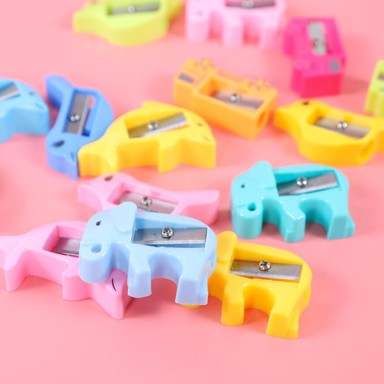 X Hot Popcorn 50 Pcs Pencil Sharpeners Bulk Cartoon Animal Shaped Small Pencil Sharpeners Bulk Plastic Single Hole Manual Sharpeners Handheld Sharpeners for School Office Home - Image 2